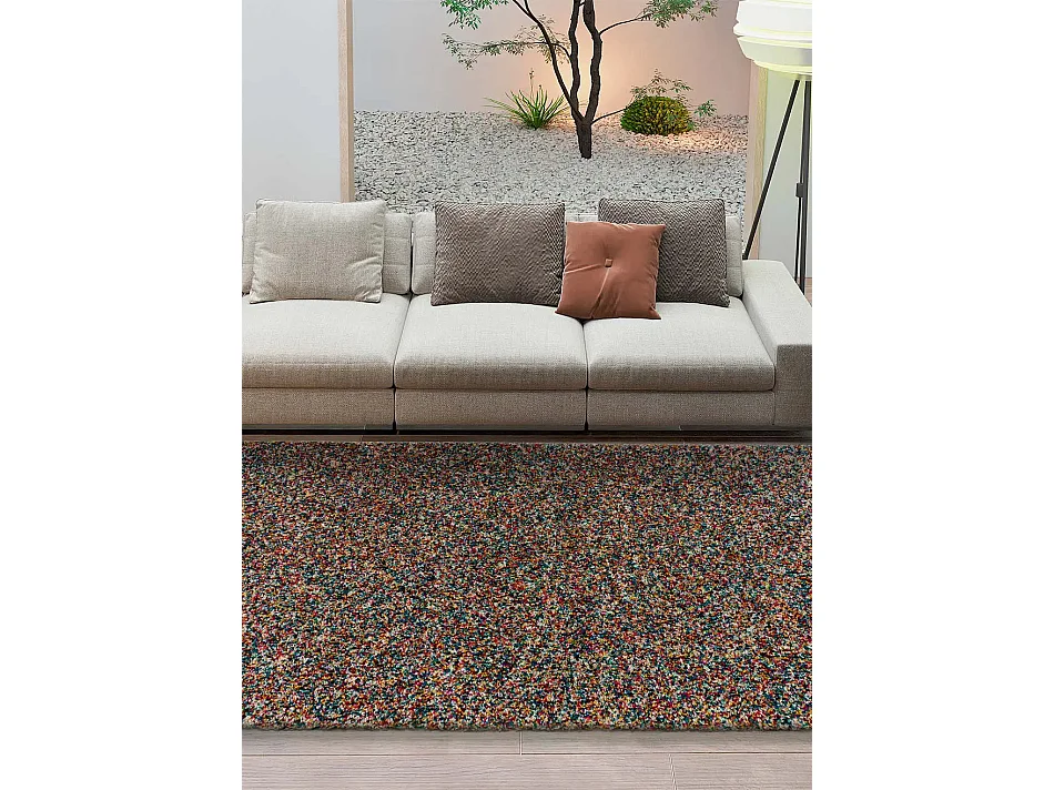 Hoogpolig tapijt - abstract - veelkleurig - 120x170 cm - YEBEL