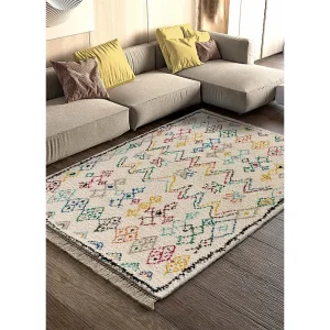 Hoogpolig tapijt – berber – wit – 135×190 cm – YEBEL