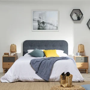 Hoofdeinde gestoffeerd Saona 160×60 cm Kleur Blauw, Gewatteerd met Schuim, Knopen in capitoné, 8 cm dik. Hoofdeinde gestoffeerd Saona 160×60 cm Kleur Blauw, Gewatteerd met Schuim, Knopen in capitoné, 8 cm dik.