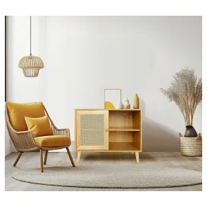 Houten buffetkast "Iguane" – Elegant Scandinavisch design – 80 x 40 x 66 cm – Bruin Houten buffetkast "Iguane" – Elegant Scandinavisch design – 80 x 40 x 66 cm – Bruin