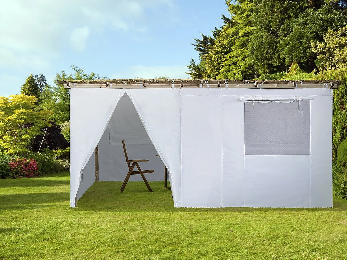 Houten Sukkah 3 x 5 m met stof - Kosher lemaehadrin - Skhah Niet inbegrepen
