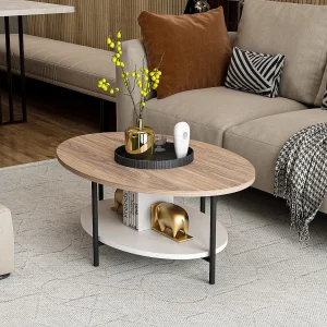 Houten salontafel "Elis" – 90 x 60 x 36 cm – WhiteOak
