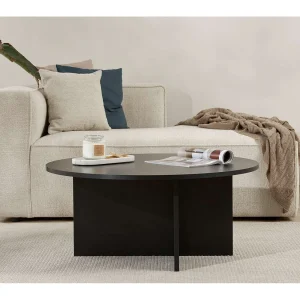 Houten salontafel "Soleil" – 90 x 90 x 40 cm – Zwart hout
