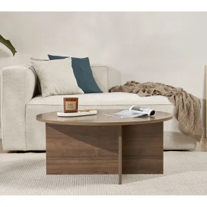 Houten salontafel "Soleil" – 90 x 90 x 40 cm – Notelaar Houten salontafel "Soleil" – 90 x 90 x 40 cm – Notelaar