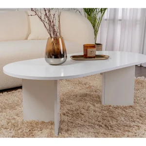 Houten salontafel "Sand" – 60 x 119 x 40 cm – Wit Houten salontafel "Sand" – 60 x 119 x 40 cm – Wit