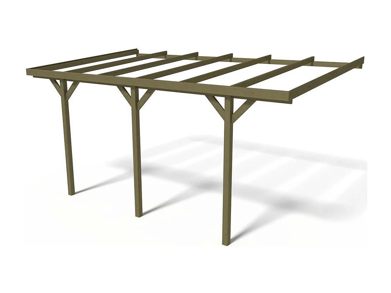 Houten carport "Solar 2" voor auto's - Optimale bescherming tegen weersinvloeden