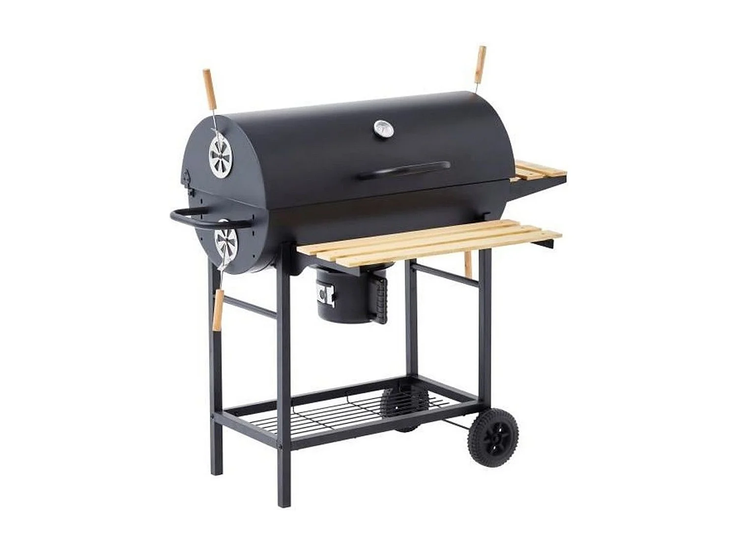 Houtskoolbarbecue MIKE - oppervlakte 71 x 35 cm met FSC-houten planken