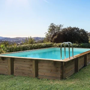 Houten zwembad rechthoekig "Tampa 145" pakket – 720 x 420 x 144 cm