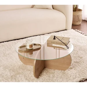 Houten salontafel "Aeris" – 75 x 75 x 35 cm – SaphirTransparant Eik Houten salontafel "Aeris" – 75 x 75 x 35 cm – SaphirTransparant Eik