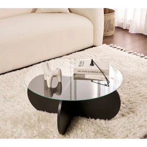 Houten salontafel "Aeris" – 75 x 75 x 35 cm – NoirFumée hout Houten salontafel "Aeris" – 75 x 75 x 35 cm – NoirFumée hout