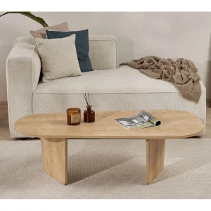 Houten salontafel "Ovalis" – 130 x 65 x 40 cm – Eik