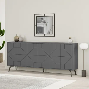 Houten buffetkast "Dune" – 183 x 35 x 77 cm – Antraciet Houten buffetkast "Dune" – 183 x 35 x 77 cm – Antraciet
