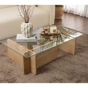 Houten salontafel "Flavio" – 105 x 65 x 30 cm – Eik