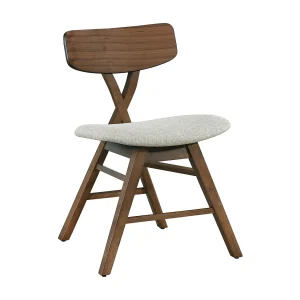 Houten stoel – klassiek design – bruin / beige – LOOMENS