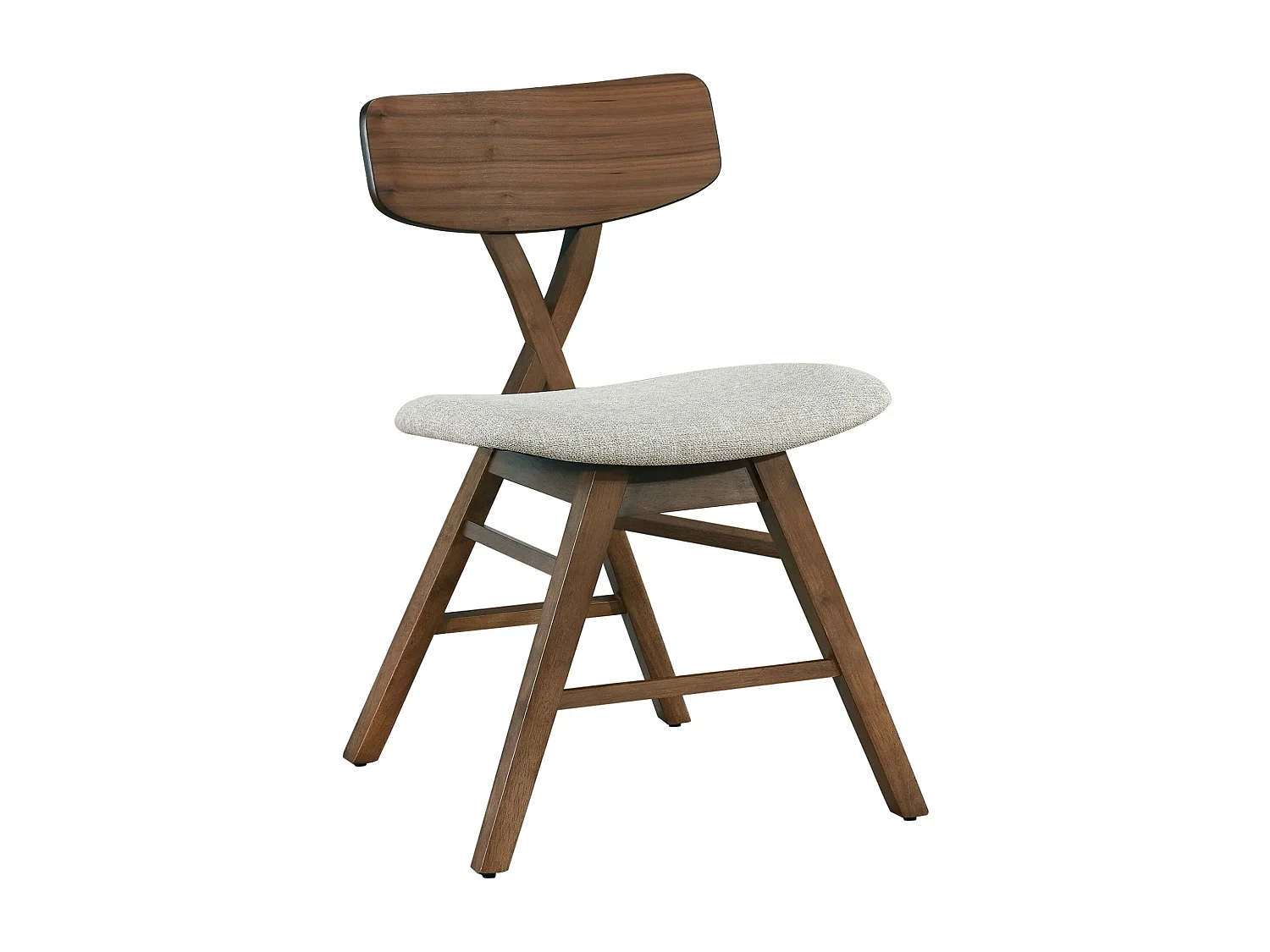 Houten stoel – klassiek design – bruin / beige – LOOMENS