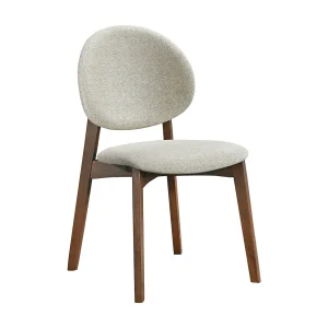Houten stoel – bruin hout – beige – STENNE