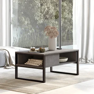 Houten salontafel ML34 – 100 x 59 x 44 cm – Zilver Houten salontafel ML34 – 100 x 59 x 44 cm – Zilver