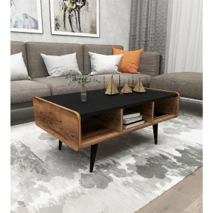 Houten salontafel "Line" – 90 x 56 x 40 cm – Licht walnoot