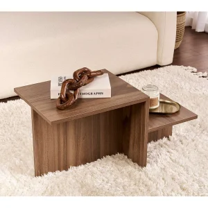 Houten salontafel "Harmony" – 80 x 40 x 40 cm – Notelaar