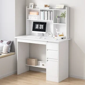 JEUGDCOMPUTERBUREAU LOFT WIT MET REK MET PLANKEN EN LADEN JEUGDCOMPUTERBUREAU LOFT WIT MET REK MET PLANKEN EN LADEN