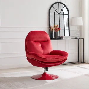 Rode fluwelen draaibare fauteuil ILMACA Rode fluwelen draaibare fauteuil ILMACA