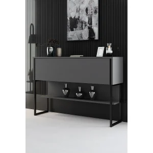 Luxe" houten ladekast – 120 x 30 x 80 cm – ZwartAntraciet Luxe" houten ladekast – 120 x 30 x 80 cm – ZwartAntraciet