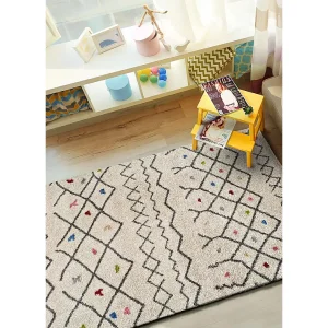 Hoogpolig tapijt – berber – wit – 133×190 cm – KASBAH