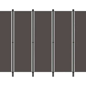 Kamerscherm met 5 panelen 250×180 cm antraciet Kamerscherm met 5 panelen 250×180 cm antraciet