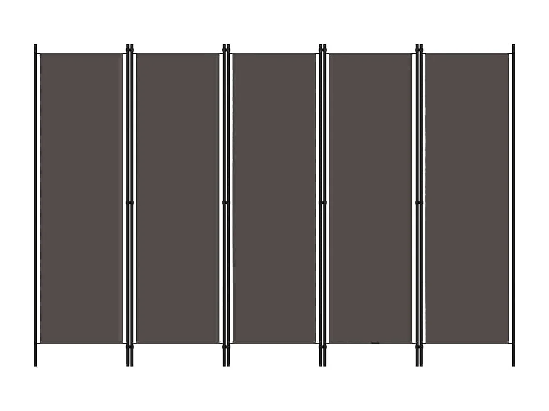 Kamerscherm met 5 panelen 250x180 cm antraciet