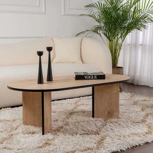 Houten salontafel "Sable" 119 x 60 x 40 cm – Saffier eik