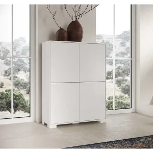 Hoog dressoir met 4 deuren 90x35x120 cm glanzende wit Lumina Hoog dressoir met 4 deuren 90x35x120 cm glanzende wit Lumina