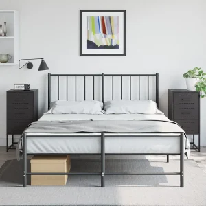 Isle of Hope Nachtkastjes 2 st 36x39x78 cm staal zwart Isle of Hope Nachtkastjes 2 st 36x39x78 cm staal zwart