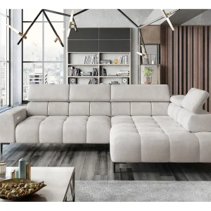 Hoeksalon PLAZA-L Stof SOLAR Hoekbank Inclusief Comfortabele Zachte Rugleuning Longchair Rechts Industrieel Stijl L-Vorm Rechts 300x99x216cm ESDOORN