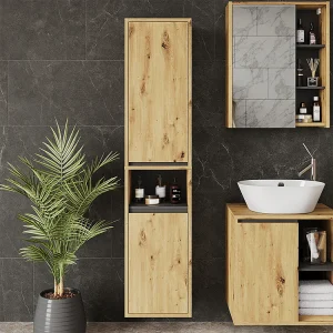 Hoge kast artisanaal/grijs 38x33x170 viola Hoge kast artisanaal/grijs 38x33x170 viola