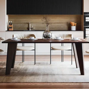 HOLT tafel 180 x 95 cm voor keuken, woonkamer, eetkamer Chocolade eiken