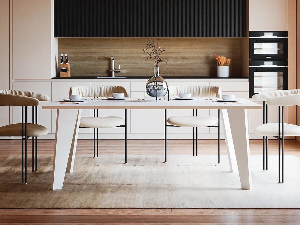 HOLT tafel 180 x 95 cm voor keuken, woonkamer, eetkamer Wit