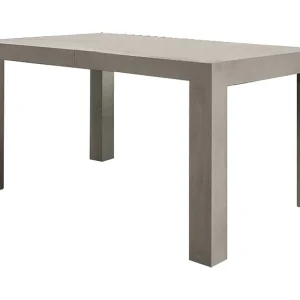 Houten tafel, cementgrijs afgewerkt, uitschuifbaar 160×90 – MARZAMEMI