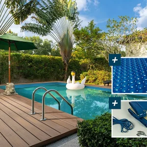 Houten rechthoekig zwembad "Panama 130" – 6,20 x 4,10 x 1,45 m + 180 µ noppenzeil – 280 g/m² winterzeil + Houten rechthoekig zwembad "Panama 130" – 6,20 x 4,10 x 1,45 m + 180 µ noppenzeil – 280 g/m² winterzeil +