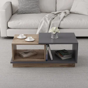 Houten salontafel "Consept" – 90 x 45 x 36 cm – Antracietgrijs