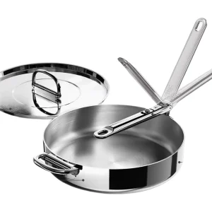 Joseph Joseph Space Steel 28 cm sauteerpan van roestvrij staal, met inklapbare handgreep en deksel, geschikt voor inductie en oven. Joseph Joseph Space Steel 28 cm sauteerpan van roestvrij staal, met inklapbare handgreep en deksel, geschikt voor inductie en oven.