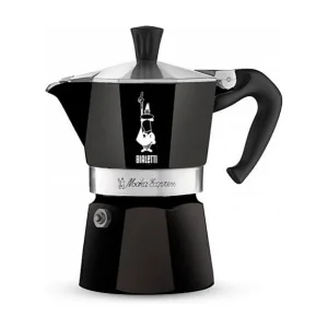 Italiaanse Bialetti Moka Express Koffiezetapparaat 6 Kopjes 300 ml Zwart – Geschikt voor alle Vuursoorten behalve Inductie