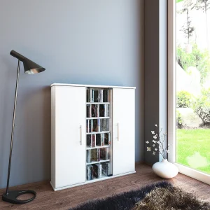 Houten CD DVD Stand Plank Santo Glas Deur Houten CD DVD Stand Plank Santo Glas Deur
