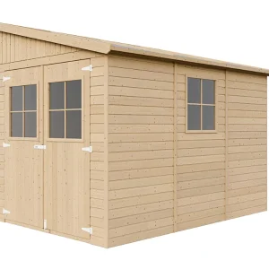 Houten tuinhuisje (met zijwand) MET GEÏMPREGNEERDE VLOEREN – 6 m2 – TIMBELA M339A+M339G Houten tuinhuisje (met zijwand) MET GEÏMPREGNEERDE VLOEREN – 6 m2 – TIMBELA M339A+M339G