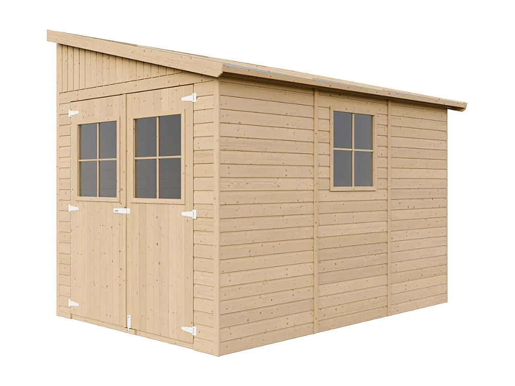 Houten tuinhuisje (met zijwand) MET GEÏMPREGNEERDE VLOEREN - 6 m2 - TIMBELA M339A+M339G