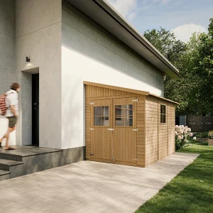 Houten tuinhuisje (zonder zijwand) MET GEÏMPREGNEERDE VLOEREN – 6 m2 – TIMBELA M339+M339G Houten tuinhuisje (zonder zijwand) MET GEÏMPREGNEERDE VLOEREN – 6 m2 – TIMBELA M339+M339G