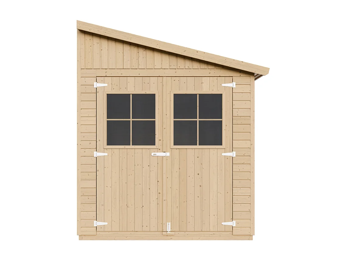 Houten tuinhuisje (met zijwand) GEÏMPREGNEERDE VLOEREN - 10 m2 - TIMBELA M341A+M341G