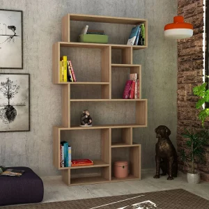 Houten wandplanken SKOG 10 vakken Eiken Sonoma Modern Houten wandplanken SKOG 10 vakken Eiken Sonoma Modern