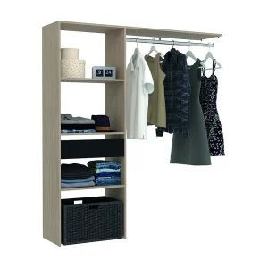 Houten kledingkast met 3 planken, 1 lade, 1 kledingstang 160x40x180 cm ELYSEE Houten kledingkast met 3 planken, 1 lade, 1 kledingstang 160x40x180 cm ELYSEE