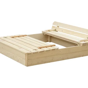 Houten zandbak met opvouwbare afdekking en bank 118 x 122 x H20 – Timbela M051-1 Houten zandbak met opvouwbare afdekking en bank 118 x 122 x H20 – Timbela M051-1