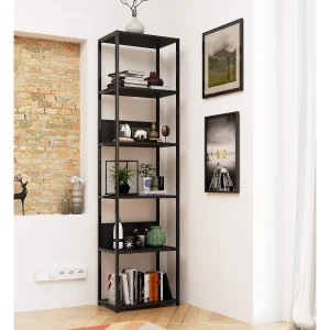 Industriële Boekenkast Zwart 50x192x32 cm – Loft Stijl, 6 Planken, Mat Afwerking Industriële Boekenkast Zwart 50x192x32 cm – Loft Stijl, 6 Planken, Mat Afwerking